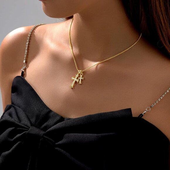 Gold Cross Necklace for Women 14K Gold Plated Dainty Pendant Religious Jewelry - Picture 7 of 8